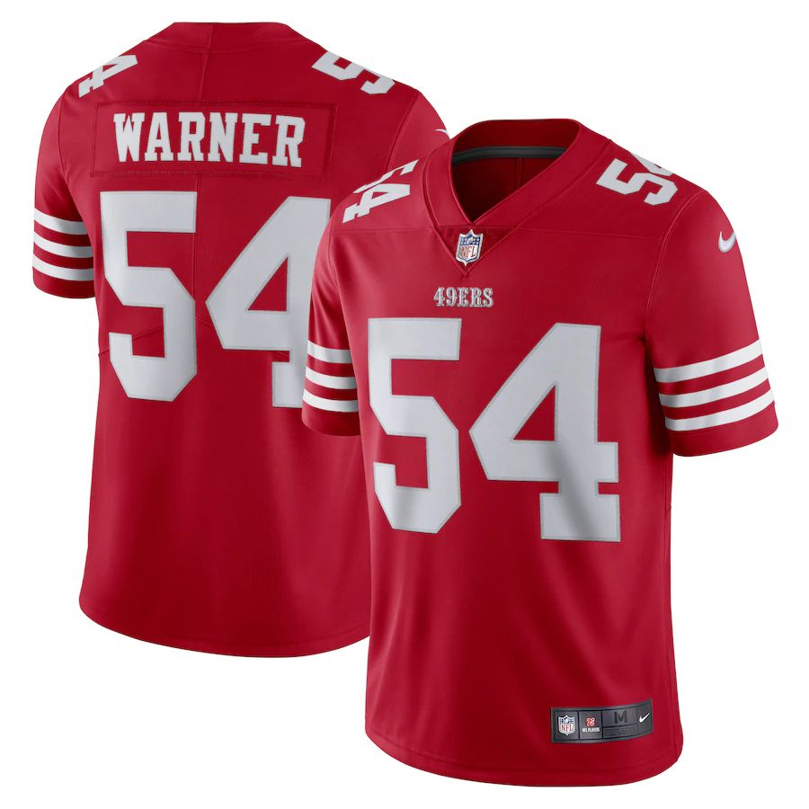 Men San Francisco 49ers #54 Fred Warner Nike Scarlet Vapor Limited NFL Jersey->youth nfl jersey->Youth Jersey